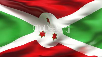 Textured BURUNDI cotton flag with wrinkles and seams