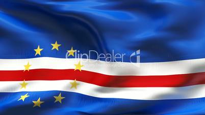 Textured CAPE VERDE cotton flag with wrinkles and seams