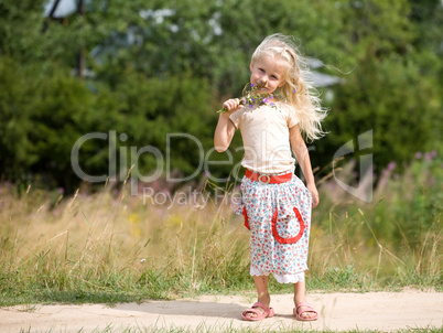 girl with wild flowers