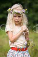 girl in wild flowers wreath
