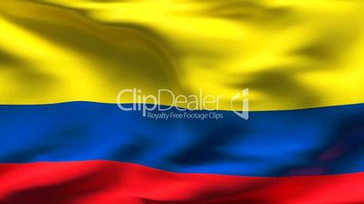 Textured COLOMBIA cotton flag with wrinkles and seams