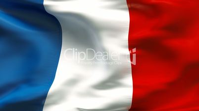Textured FRENCH cotton flag with wrinkles and seams