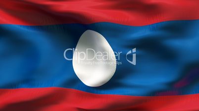 Textured LAOS cotton flag with wrinkles and seams