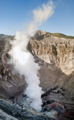 Smoking creater volcano