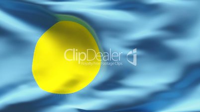 Textured PALAU cotton flag with wrinkles and seams
