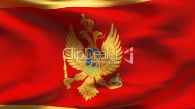 Textured MONTENEGRO cotton flag with wrinkles and seams