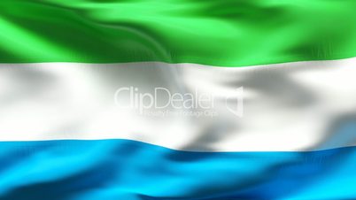 Textured SIERRA LEONE cotton flag with wrinkles and seams