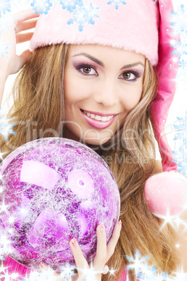 santa helper girl with ball