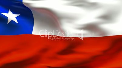 Textured CHILE cotton flag with wrinkles and seams