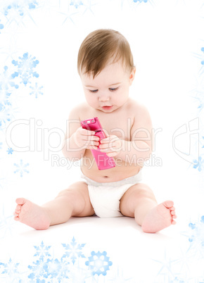 baby with cell phone