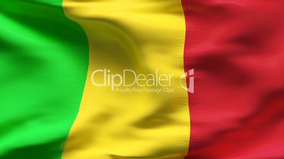Textured MALI cotton flag with wrinkles and seams