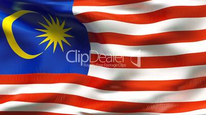 Textured MALAYSIA cotton flag with wrinkles and seams