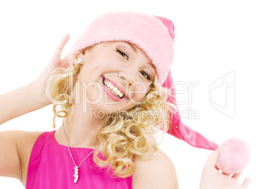 cheerful santa helper girl cheerful santa helper girl