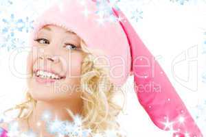 cheerful santa helper girl