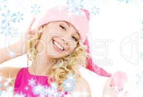 cheerful santa helper girl