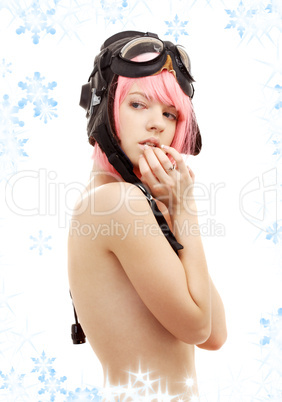 aviator helmet girl