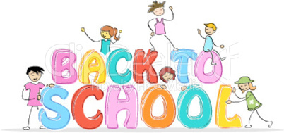 back to school on white background