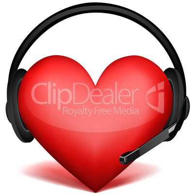 headphone with heart