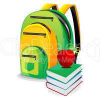 school bag with books