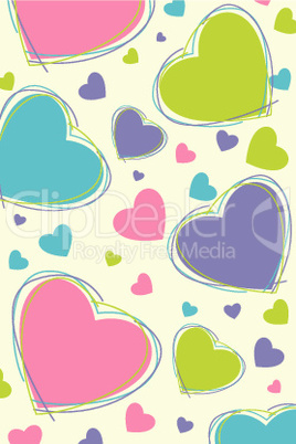 isolated background with hearts