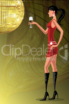 lady enjoying wine in a party