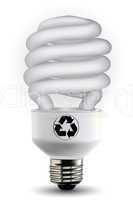 cfl bulb with recycle symbol