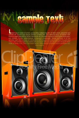 music system on abstract background