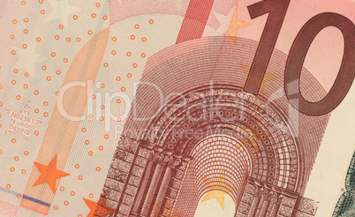 Uncirculated 10 Euro Banknote Close up