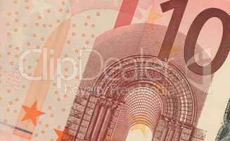Uncirculated 10 Euro Banknote Close up