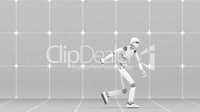 Crazy dance of white futuristic robot - Part 2 of 3