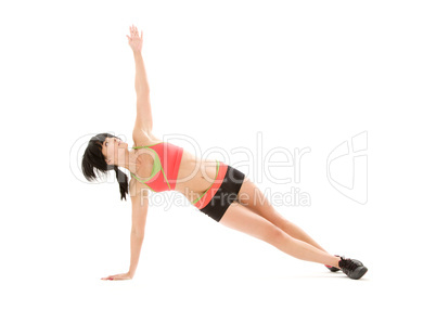 woman practicing ashtanga yoga posture