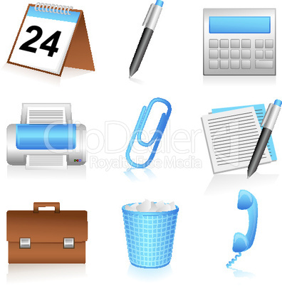 set of office icons