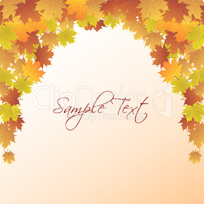 autumn card with maple leaves