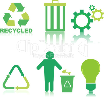 set of recycle icons