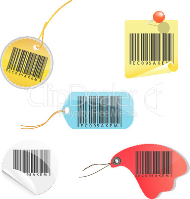 tag of barcodes on white background