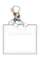chef holding cooking card