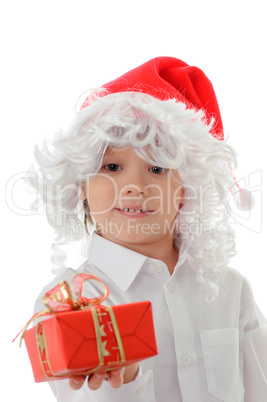 child in a hat santa claus