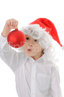 child in a hat santa claus