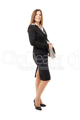 businesswoman with folders