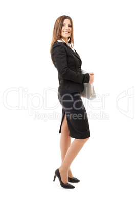 businesswoman with folders