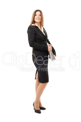 businesswoman with folders