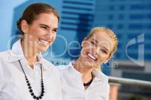 happy businesswomen