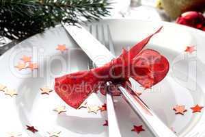festliches Gedeck / christmas place setting with cutlery