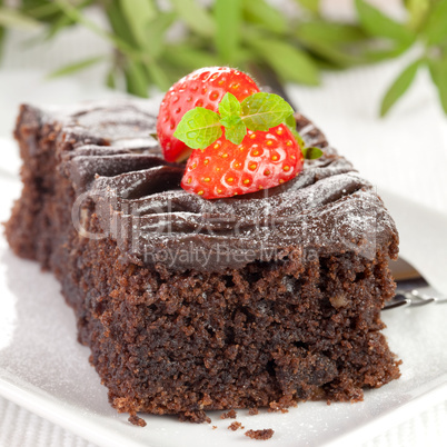 Schokokuchen mit Erdbeere / chocolate cake with strawberry