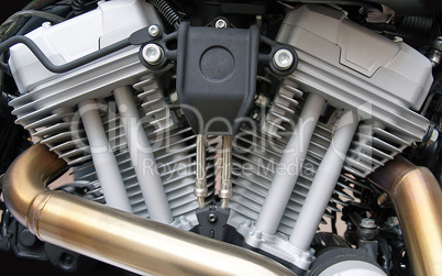 Big silver Engine - Zweizylinder Motor