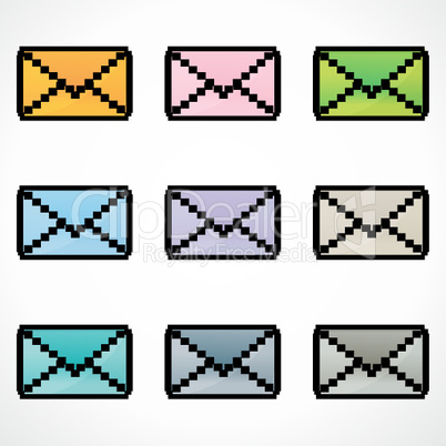 set of colorful message icons