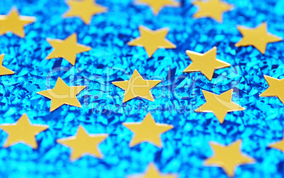 Weihnachtssterne Makro - christmas stars gold blue