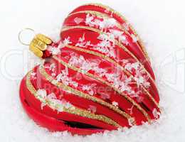 Red Heart with Snow - Merry Christmas