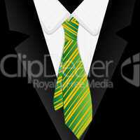 Striped green tie