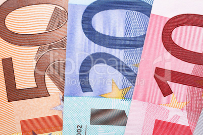 Euro Geldscheine Nahaufnahme - Euros Macro